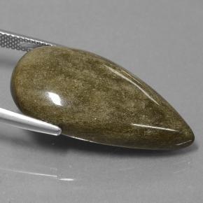 20,88 ctw natürlicher schwarzer Obsidian, Birnenform, Lichtundurchlässig