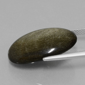 15,30 ctw natürlicher Gold Obsidian, Oval Schliff, Lichtundurchlässig