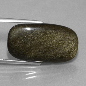 12,89 ctw natürlicher Gold Obsidian, Kissenschliff, Lichtundurchlässig
