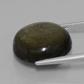 9,17 ctw natürlicher Schwarzer Goldglanz Obsidian, Rund Schliff, Lichtundurchlässig