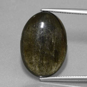 9,17 ctw natürlicher Schwarzer Goldglanz Obsidian, Oval Schliff, Lichtundurchlässig