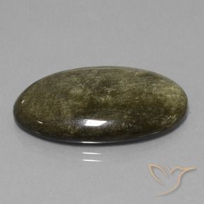 9,17 ctw natürlicher Schwarz mit Goldglanz Obsidian, Oval, Lichtundurchlässig