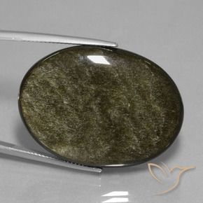 9,17 ctw natürlicher Schwarz Braun Obsidian, Oval, Lichtundurchlässig