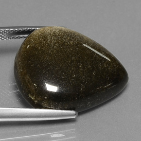 9,17 ctw natürlicher Schwarz Bronze Obsidian, Birnenform, Lichtundurchlässig