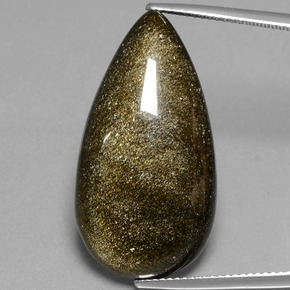 20,94 ctw natürlicher Gold Obsidian, Birnenform, Lichtundurchlässig