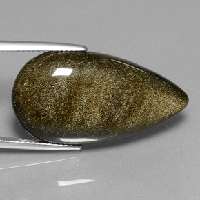 20,94 ctw natürlicher Gold Obsidian, Birnenform, Lichtundurchlässig