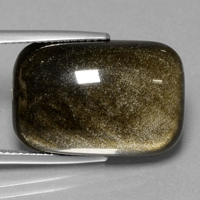 9,17 ctw natürlicher Schwarzer Goldglanz Obsidian, Kissenschliff, Lichtundurchlässig