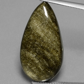 9,17 ctw natürlicher gold-schimmernd Obsidian, Birnenform, Lichtundurchlässig