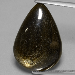 9,17 ctw natürlicher gold-schimmernd Obsidian, Birnenform, Lichtundurchlässig