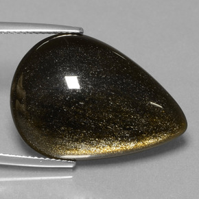 9,17 ctw natürlicher gold-schimmernd Obsidian, Birnenform, Lichtundurchlässig