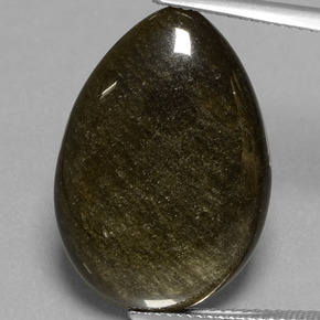 9,17 ctw natürlicher gold-schimmernd Obsidian, Birnenform, Lichtundurchlässig