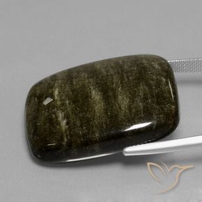 9,17 ctw natürlicher Schwarzbraun Obsidian, Kissen, Lichtundurchlässig