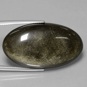 9,17 ctw natürlicher gold-schimmernd Obsidian, Oval Schliff, Lichtundurchlässig