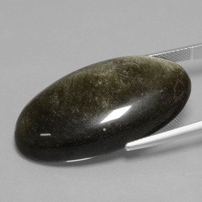 9,17 ctw natürlicher gold-schimmernd Obsidian, Oval Schliff, Lichtundurchlässig