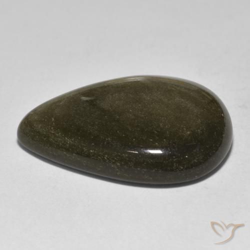 9,17 ctw natürlicher Mehrfarbig Obsidian, Birnenform, Lichtundurchlässig