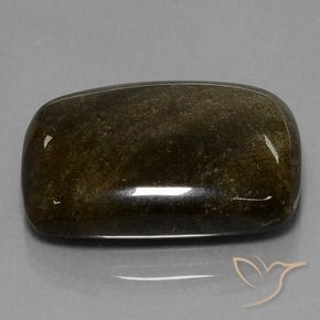 9,17 ctw natürlicher Schwarz mit Bronze Obsidian, Kissen, Lichtundurchlässig