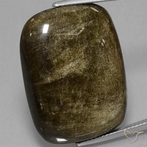 31,71 ctw natürlicher goldener Obsidian, Kissenschliff, Lichtundurchlässig