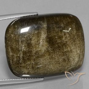 31,71 ctw natürlicher goldener Obsidian, Kissenschliff, Lichtundurchlässig