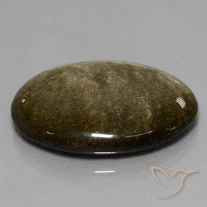 9,17 ctw natürlicher Schwarz mit Goldglanz Obsidian, Oval, Lichtundurchlässig