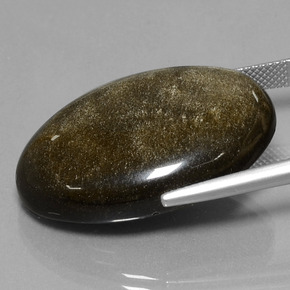 37,84 ctw natürlicher goldener Obsidian, Oval Schliff, Lichtundurchlässig