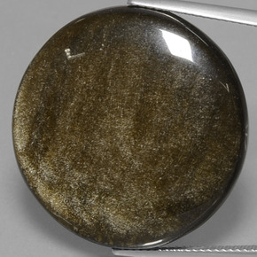 38,01 ctw natürlicher schwarzer Obsidian, Rundschliff, Lichtundurchlässig