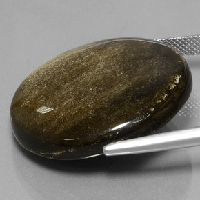 38,01 ctw natürlicher schwarzer Obsidian, Rundschliff, Lichtundurchlässig