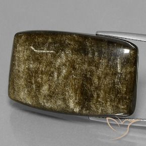 9,17 ctw natürlicher braun-schwarz Obsidian, Kissen, Lichtundurchlässig