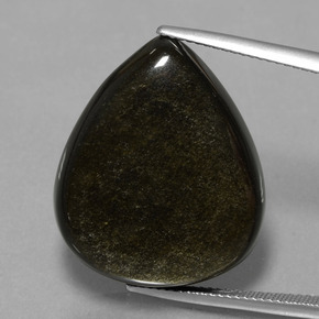 26,56 ctw natürlicher schwarzer Obsidian, Birnenform, Lichtundurchlässig