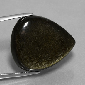 26,56 ctw natürlicher schwarzer Obsidian, Birnenform, Lichtundurchlässig