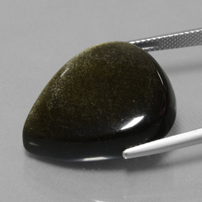 26,56 ctw natürlicher schwarzer Obsidian, Birnenform, Lichtundurchlässig