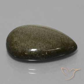 9,17 ctw natürlicher Helles schwärzliches Braun Obsidian, Birnenform, Lichtundurchlässig
