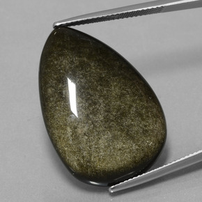 28,31 ctw natürlicher schwarzer Obsidian, Birnenform, Lichtundurchlässig