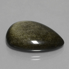 28,31 ctw natürlicher schwarzer Obsidian, Birnenform, Lichtundurchlässig
