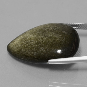 28,31 ctw natürlicher schwarzer Obsidian, Birnenform, Lichtundurchlässig