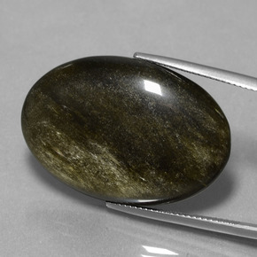 28,44 ctw natürlicher schwarzer Obsidian, Oval Schliff, Lichtundurchlässig