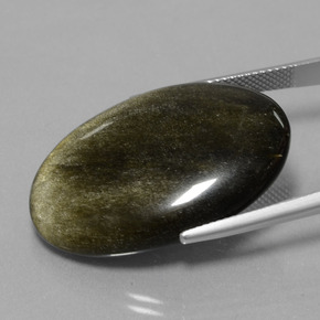 28,44 ctw natürlicher schwarzer Obsidian, Oval Schliff, Lichtundurchlässig
