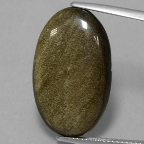 12,58 ctw natürlicher Gold Obsidian, Oval Schliff, Lichtundurchlässig