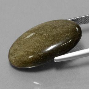 12,58 ctw natürlicher Gold Obsidian, Oval Schliff, Lichtundurchlässig