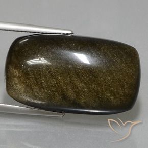 9,17 ctw natürlicher braun-schwarz Obsidian, Kissen, Lichtundurchlässig