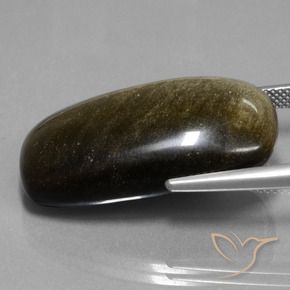 9,17 ctw natürlicher braun-schwarz Obsidian, Kissen, Lichtundurchlässig