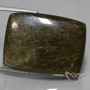 9,17 ctw natürlicher Schwarz mit Goldglanz Obsidian, Kissen, Lichtundurchlässig