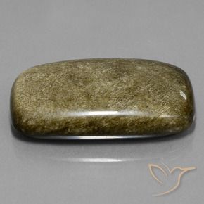 9,17 ctw natürlicher Schwarz mit Goldglanz Obsidian, Kissen, Lichtundurchlässig