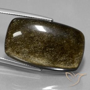 9,17 ctw natürlicher braun-schwarz Obsidian, Kissen, Lichtundurchlässig