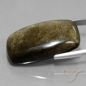 9,17 ctw natürlicher braun-schwarz Obsidian, Kissen, Lichtundurchlässig