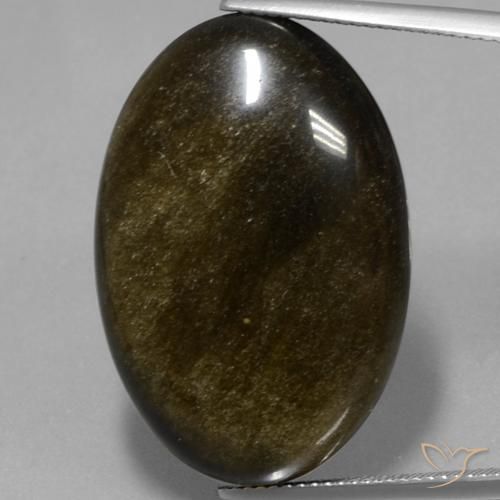 30.50ct Natürlicher braun-schwarz Obsidian, Oval, Lichtundurchlässig