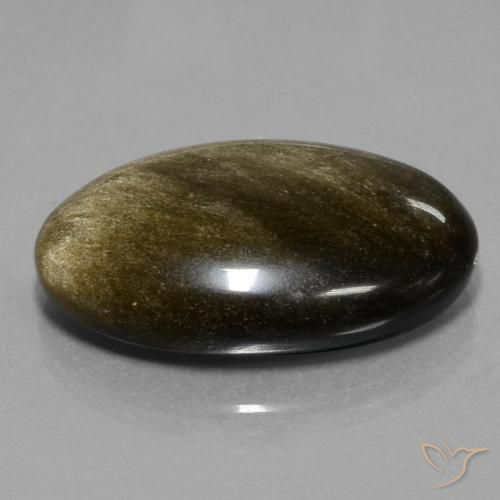 9,17 ctw natürlicher braun-schwarz Obsidian, Oval, Lichtundurchlässig