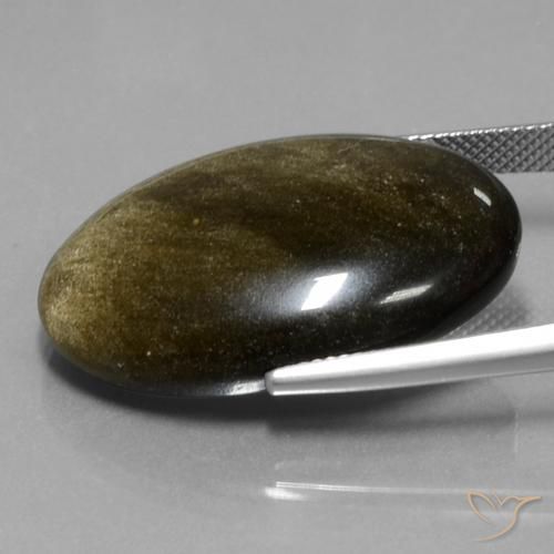 9,17 ctw natürlicher braun-schwarz Obsidian, Oval, Lichtundurchlässig