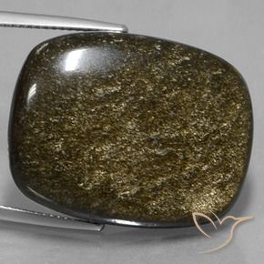9,17 ctw natürlicher Schwarz mit Goldglanz Obsidian, Kissen, Lichtundurchlässig