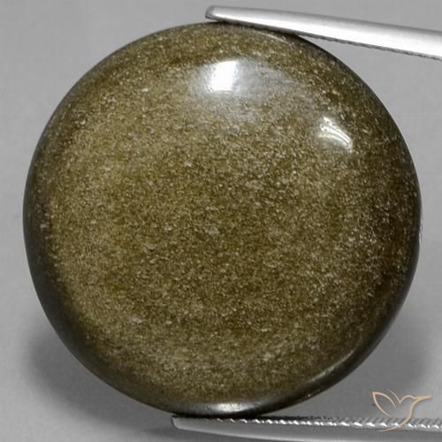 9,17 ctw natürlicher Schwarz mit Goldglanz Obsidian, Rund Schliff, Lichtundurchlässig