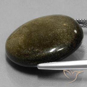26,81 ctw natürlicher goldener Obsidian, Rundschliff, Lichtundurchlässig